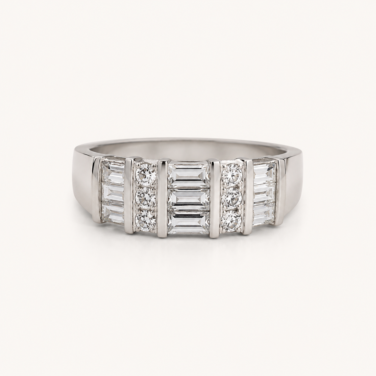 Aurelio Geometric CZ Band Ring
