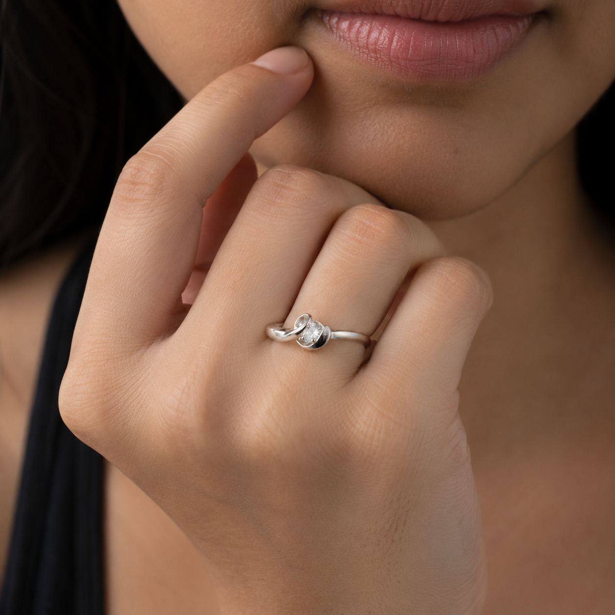 Lunara Twist CZ Ring