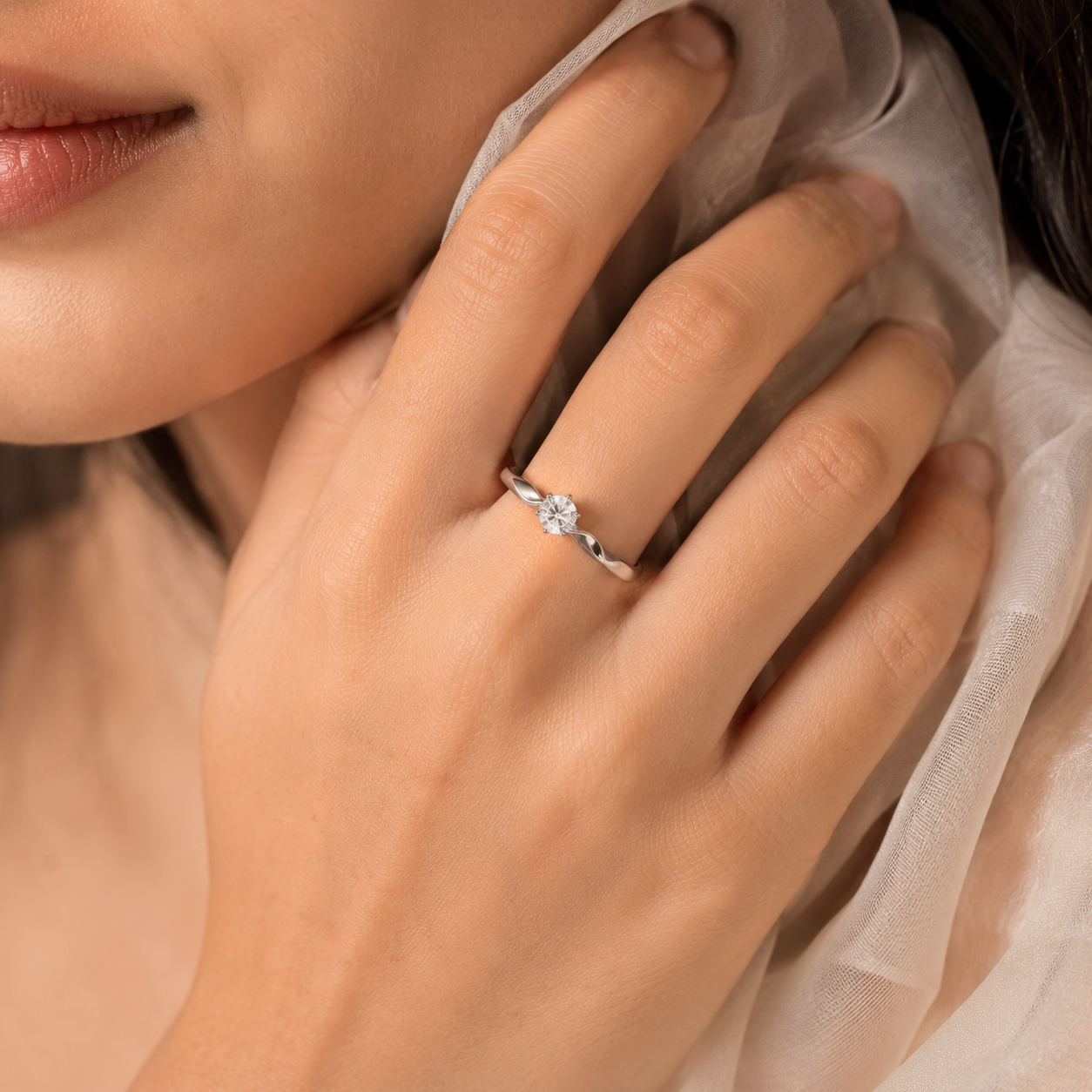 Celestia Solitaire CZ Ring