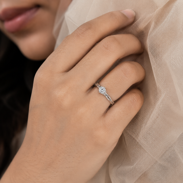 Celestia Twist Solitaire Ring