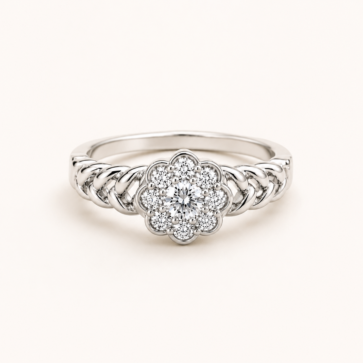Flora Halo Braided Ring