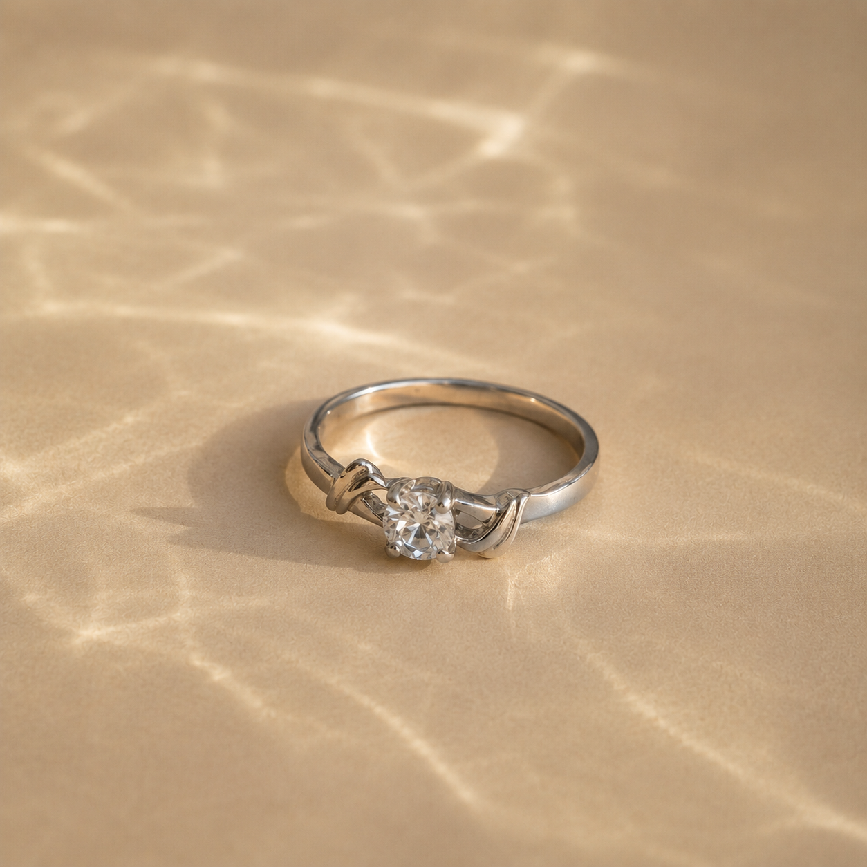 Luna Twist Solitaire Ring