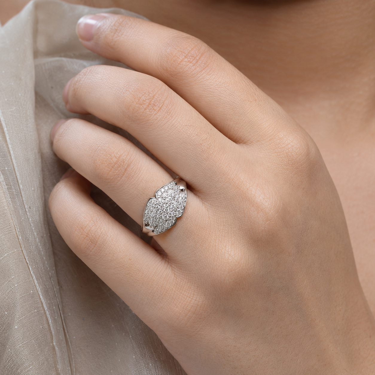 Aurielle Pavé Cluster Ring