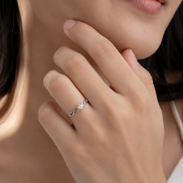 Infinity Solitaire CZ Ring