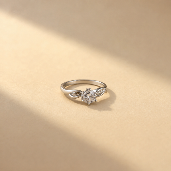 Celtic Knot Solitaire CZ Ring