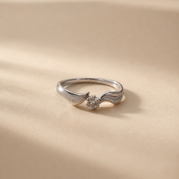 Wave Solitaire Ring