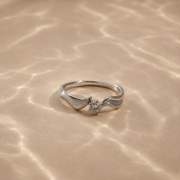 Wave Solitaire Ring