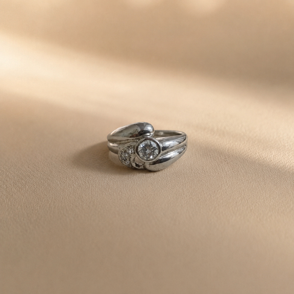 Modern Swirl CZ Ring