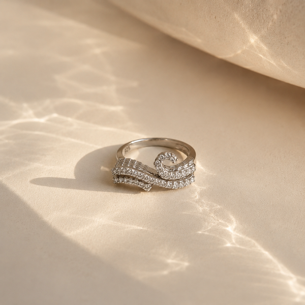 Wave PavƩ CZ Ring