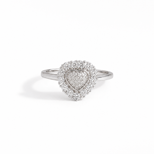 Radiant Heart Halo Ring
