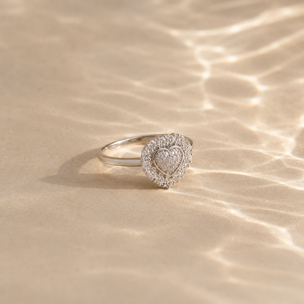 Radiant Heart Halo Ring