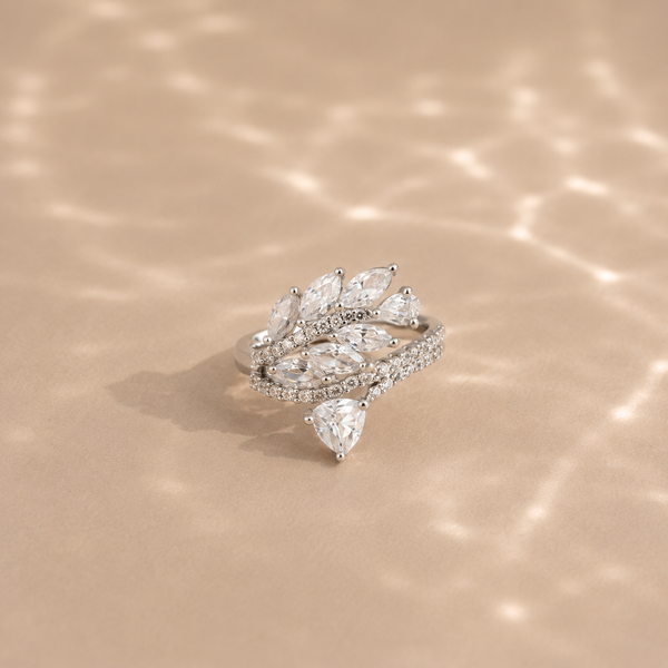 Aurora Leaf Cascade Ring