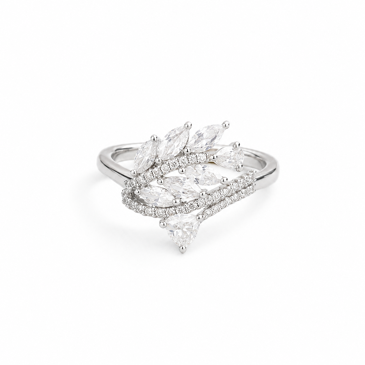 Aurora Leaf Cascade Ring