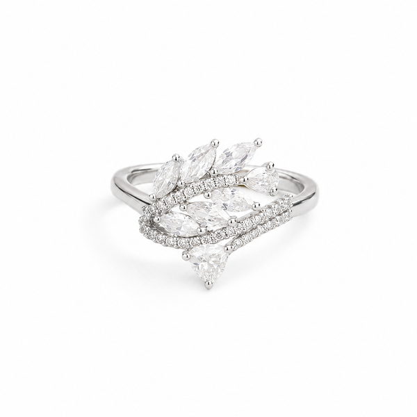 Aurora Leaf Cascade Ring