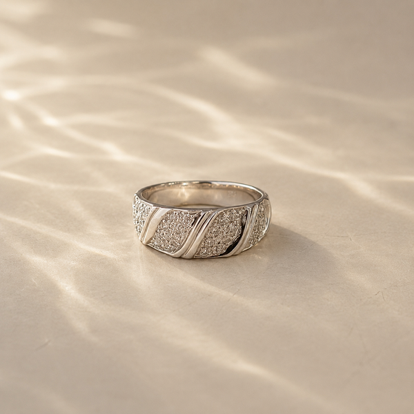 Celeste Wave Pave Ring