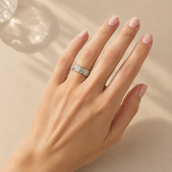 Celeste Wave Pave Ring