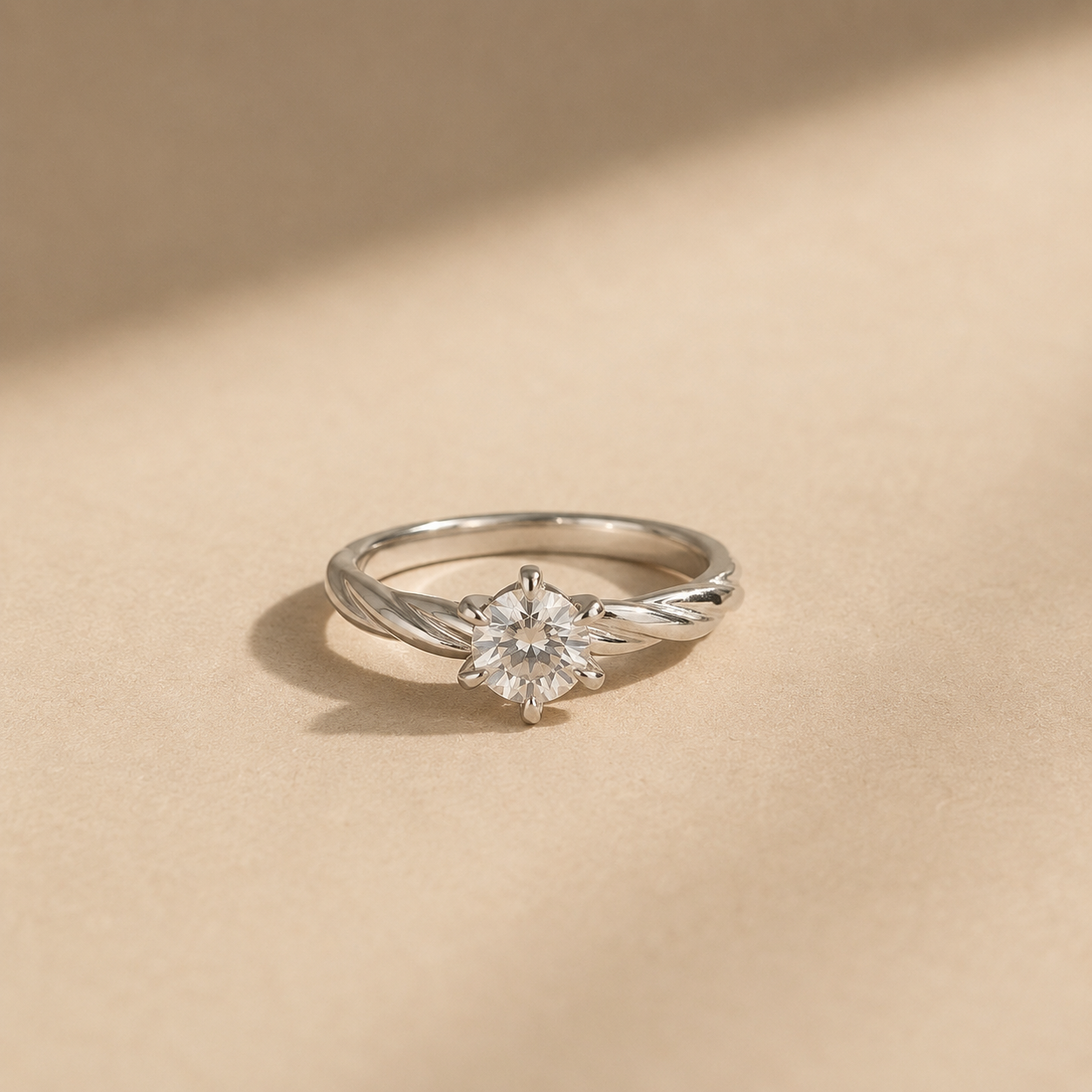 Twisted Promise Solitaire Ring