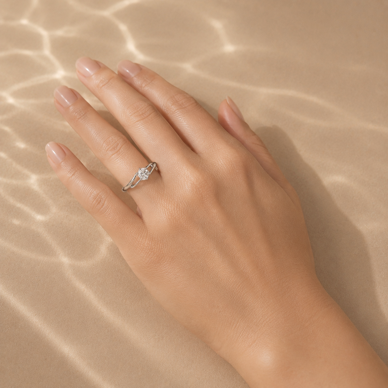 Open Twist Solitaire Ring