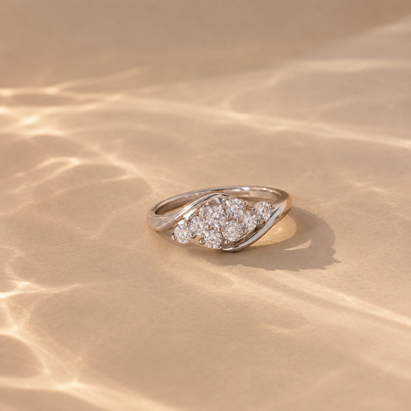 Cluster Leaf CZ Ring