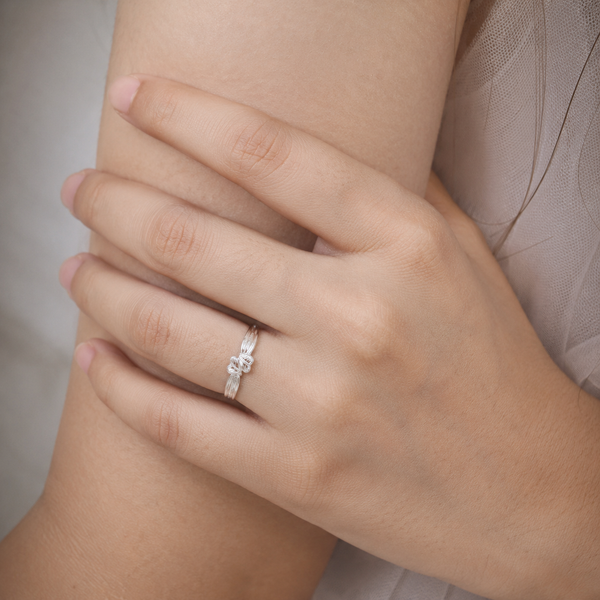 Double Heart Knot Ring