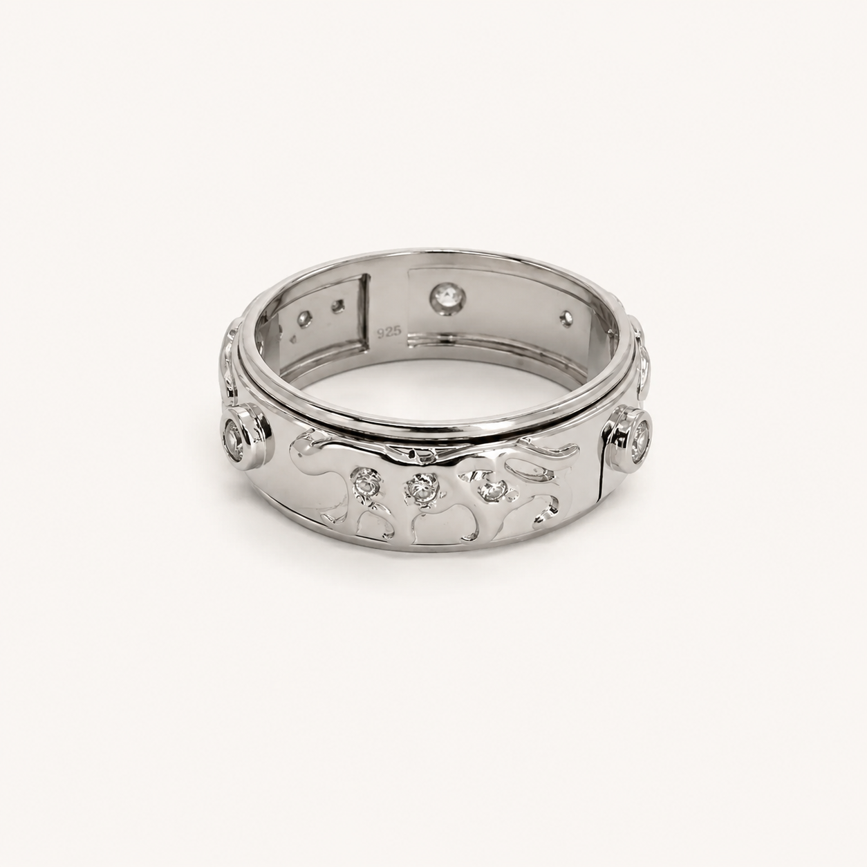 Orbit Spinner CZ Ring