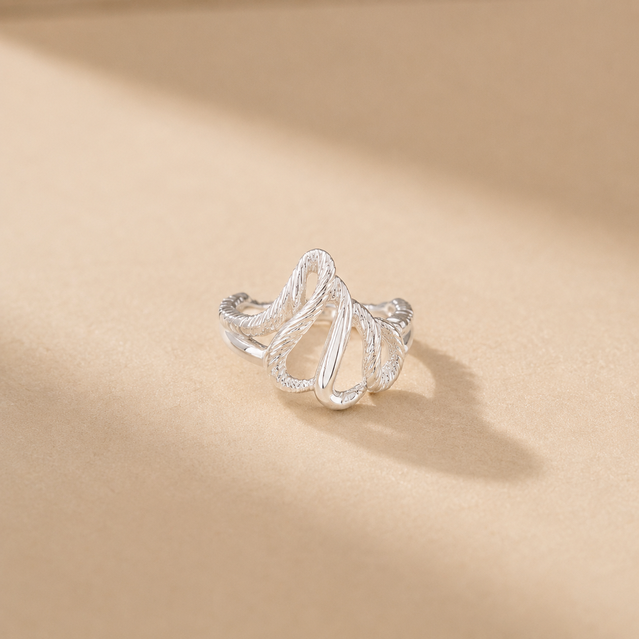 Abstract Ribbon Wave Ring