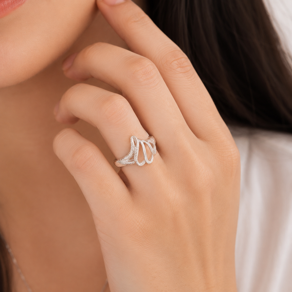 Abstract Ribbon Wave Ring