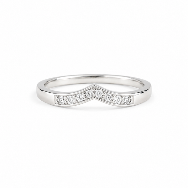 Chevron Pave CZ Band Ring