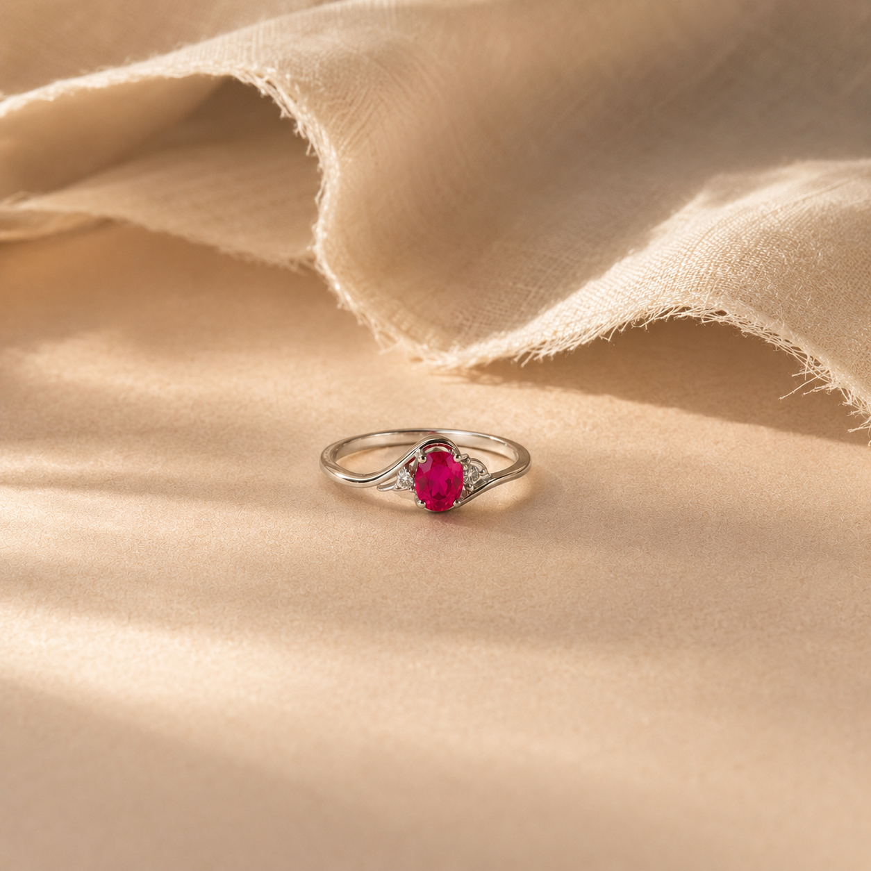 Aurelia Pink CZ Solitaire Ring