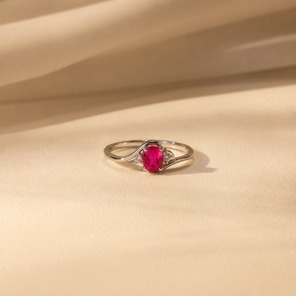 Aurelia Pink CZ Solitaire Ring