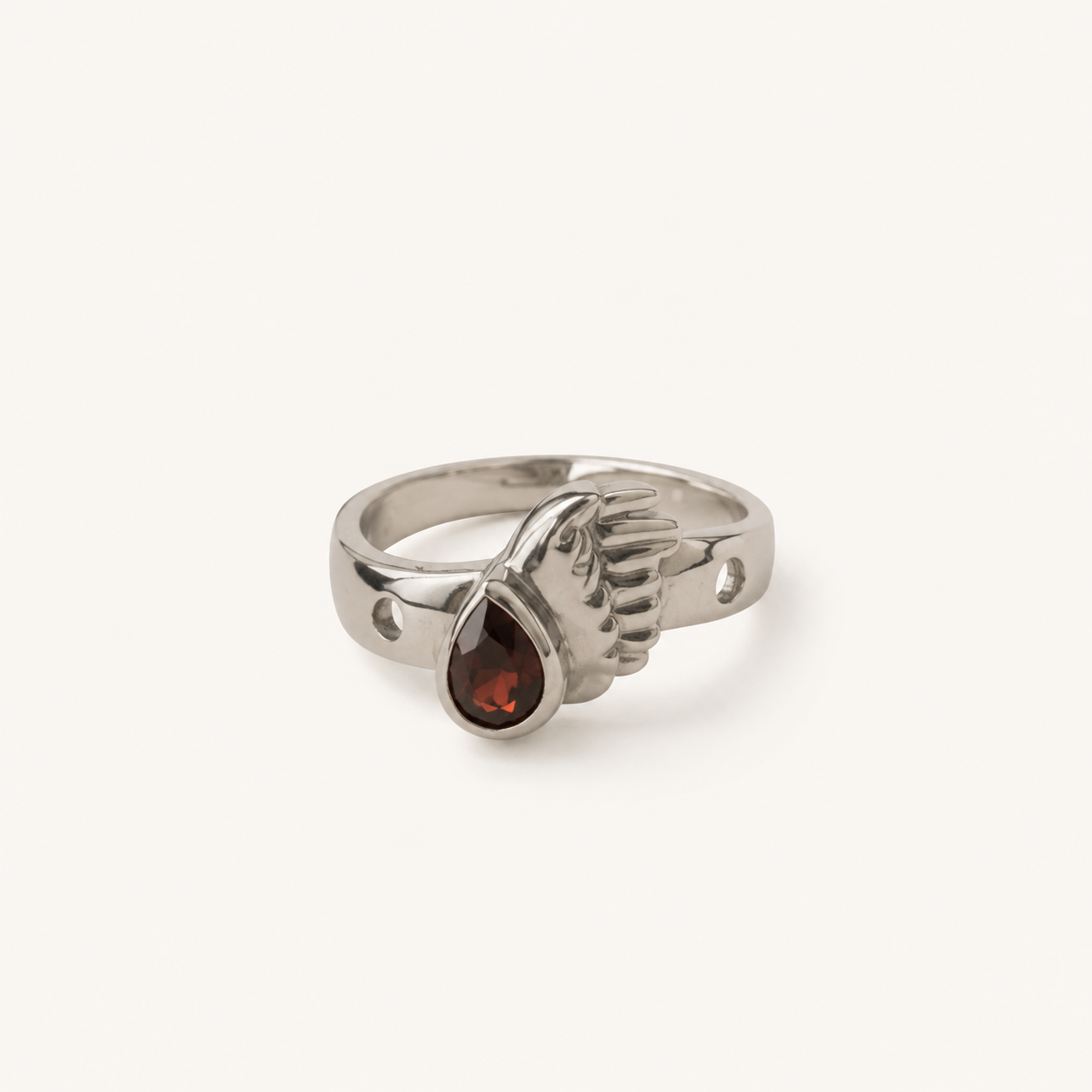 Guardian Wing Garnet Ring