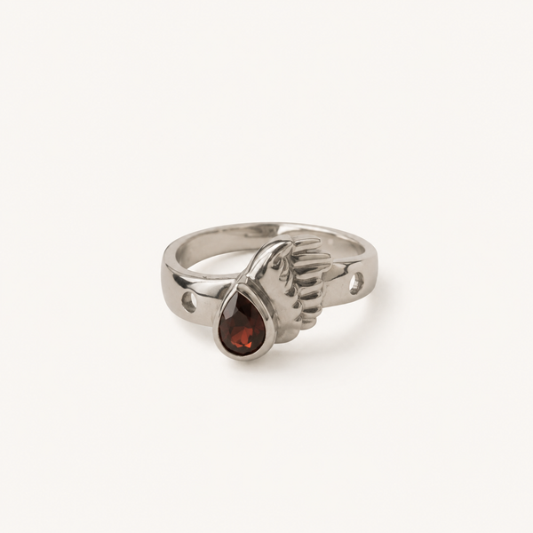 Guardian Wing Garnet Ring