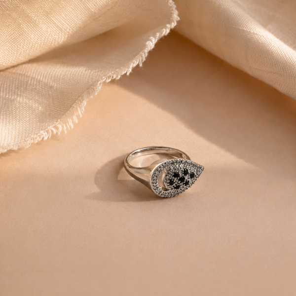 Black Onyx Evil Eye Ring