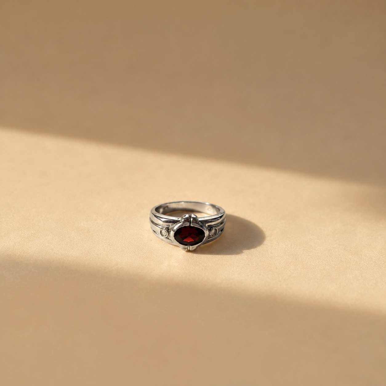 Vintage Garnet Solitaire Ring