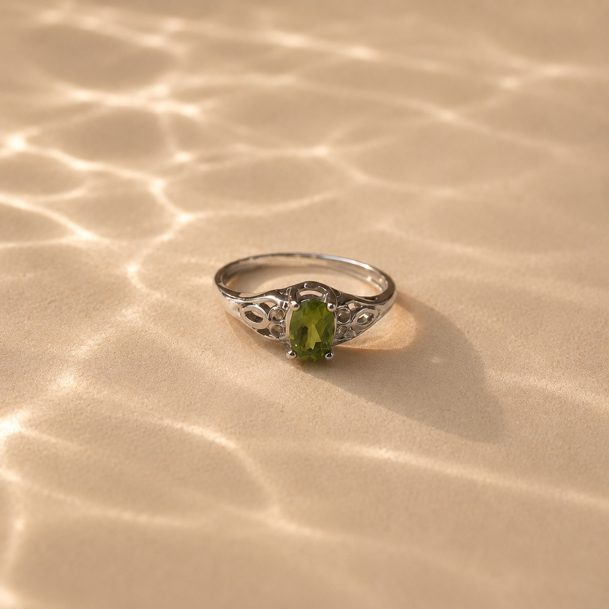 Peridot Filigree Ring