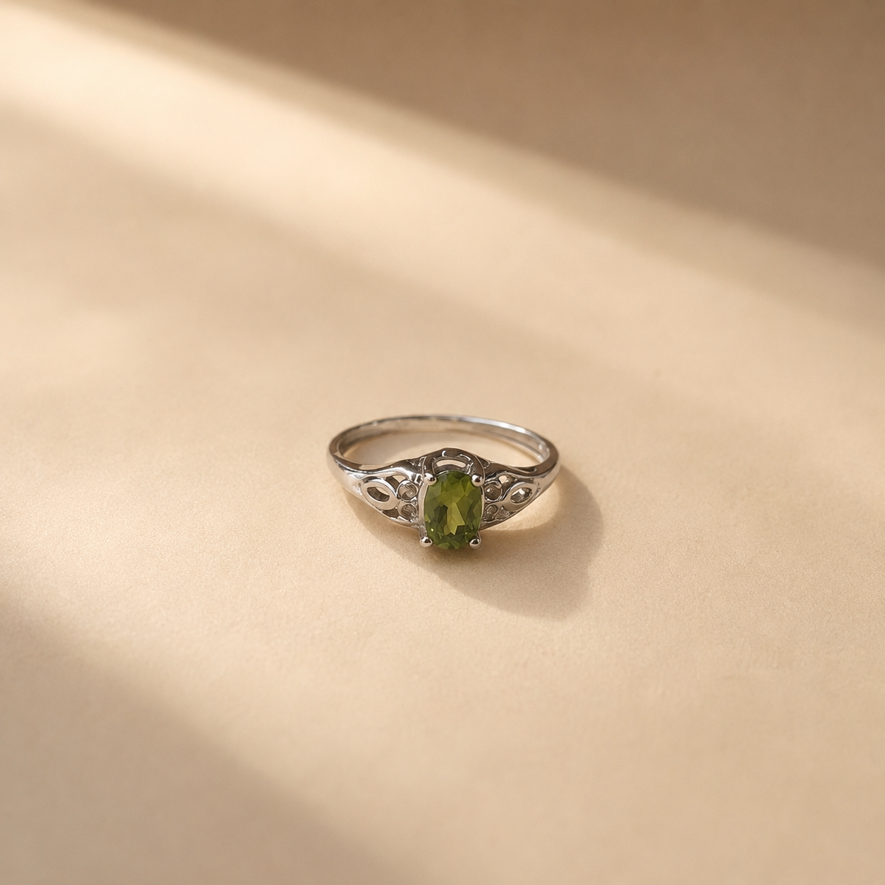 Peridot Filigree Ring