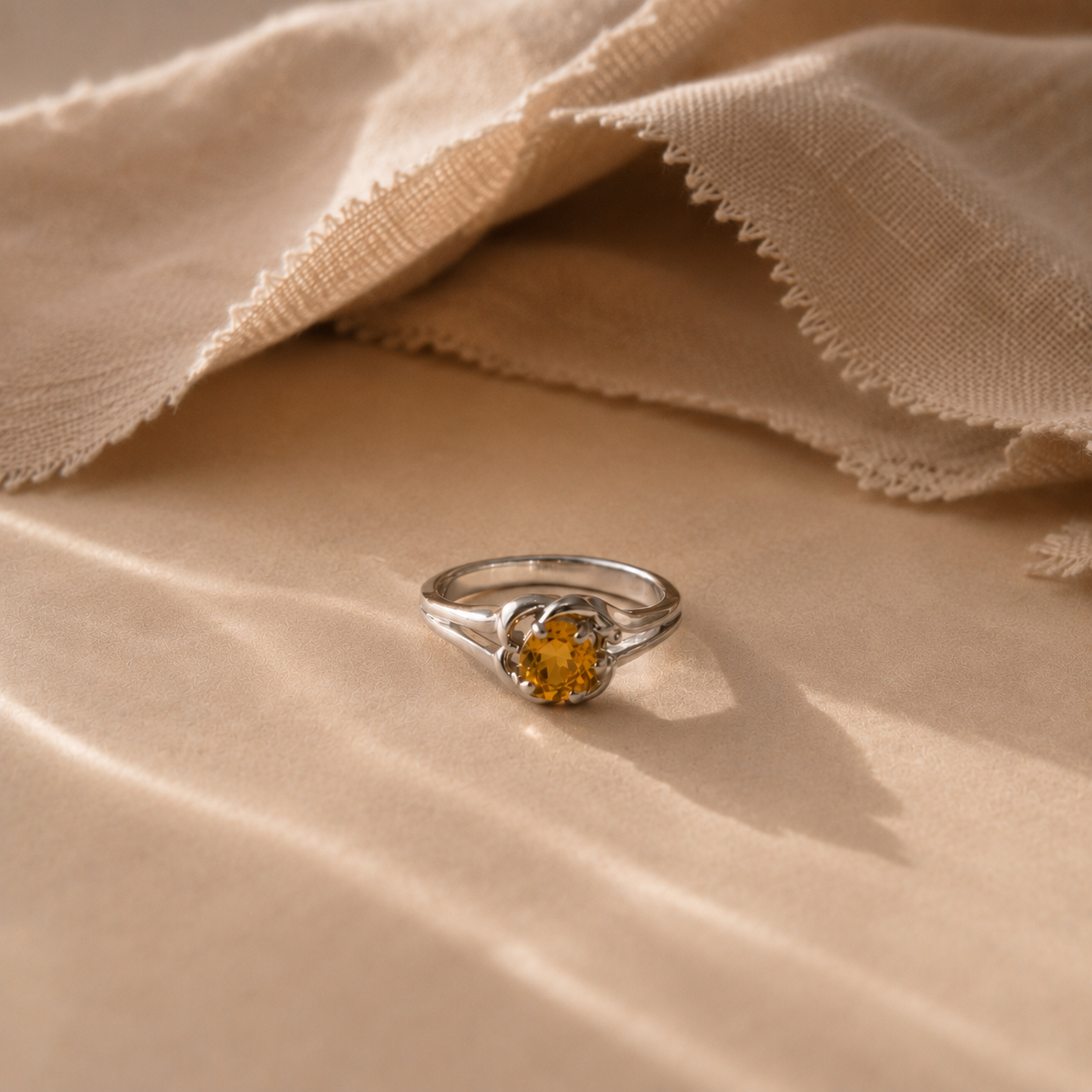 Citrine Swirl Ring