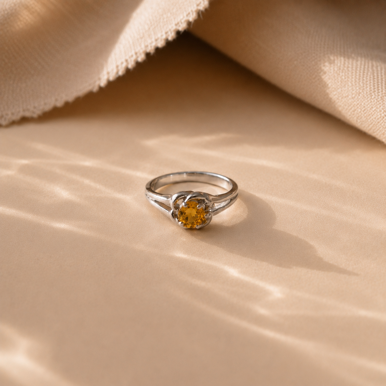 Citrine Swirl Ring