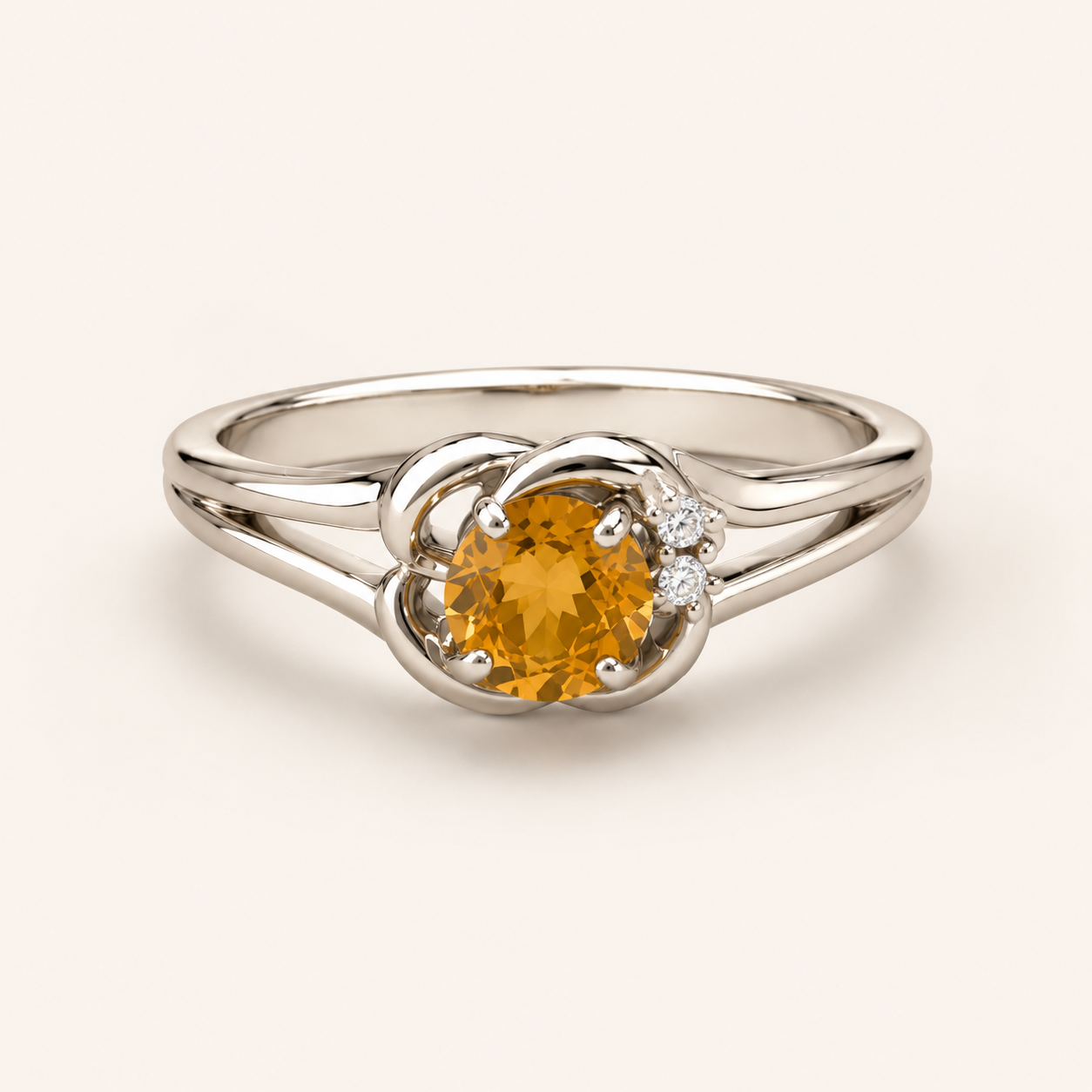 Citrine Swirl Ring