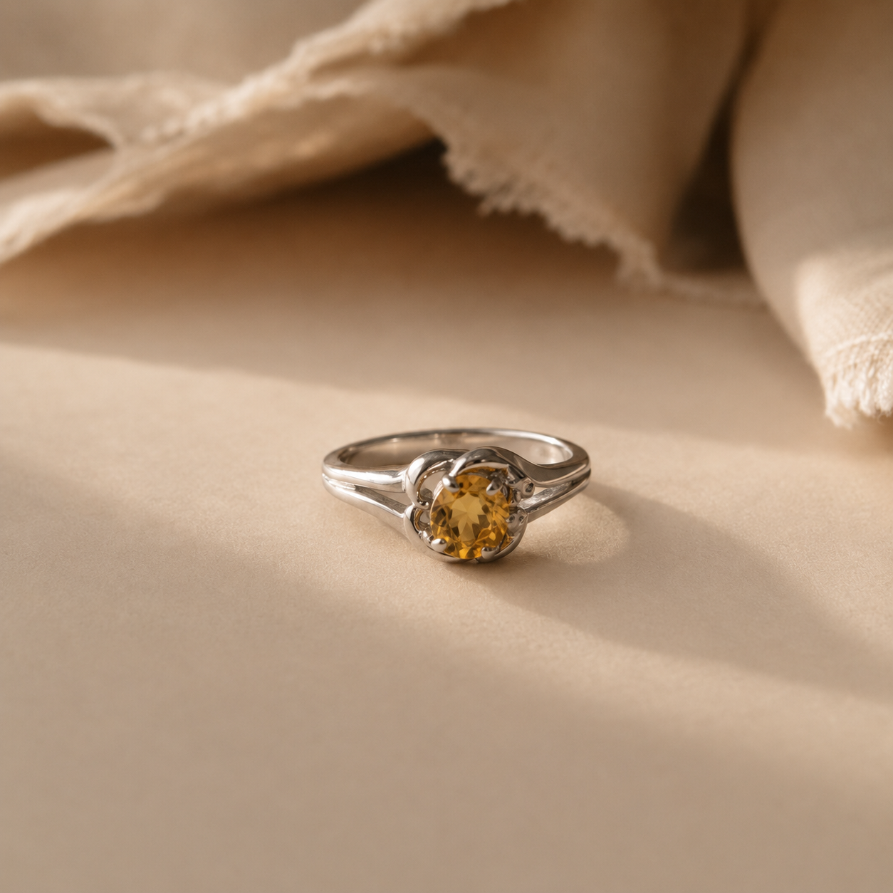 Citrine Swirl Ring