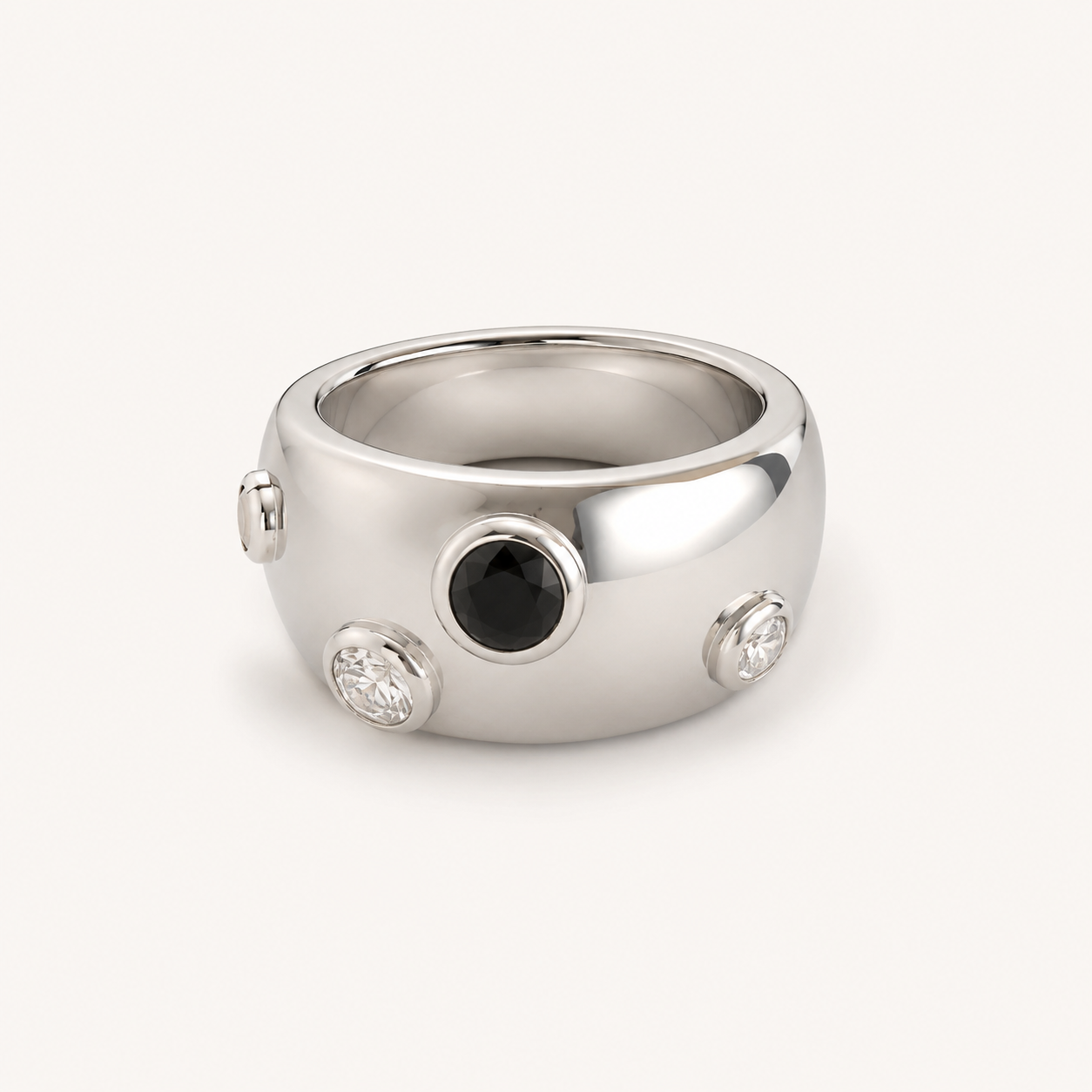 Black Spinel Statement Ring