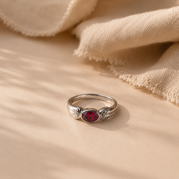 Pink CZ Celtic Knot Ring