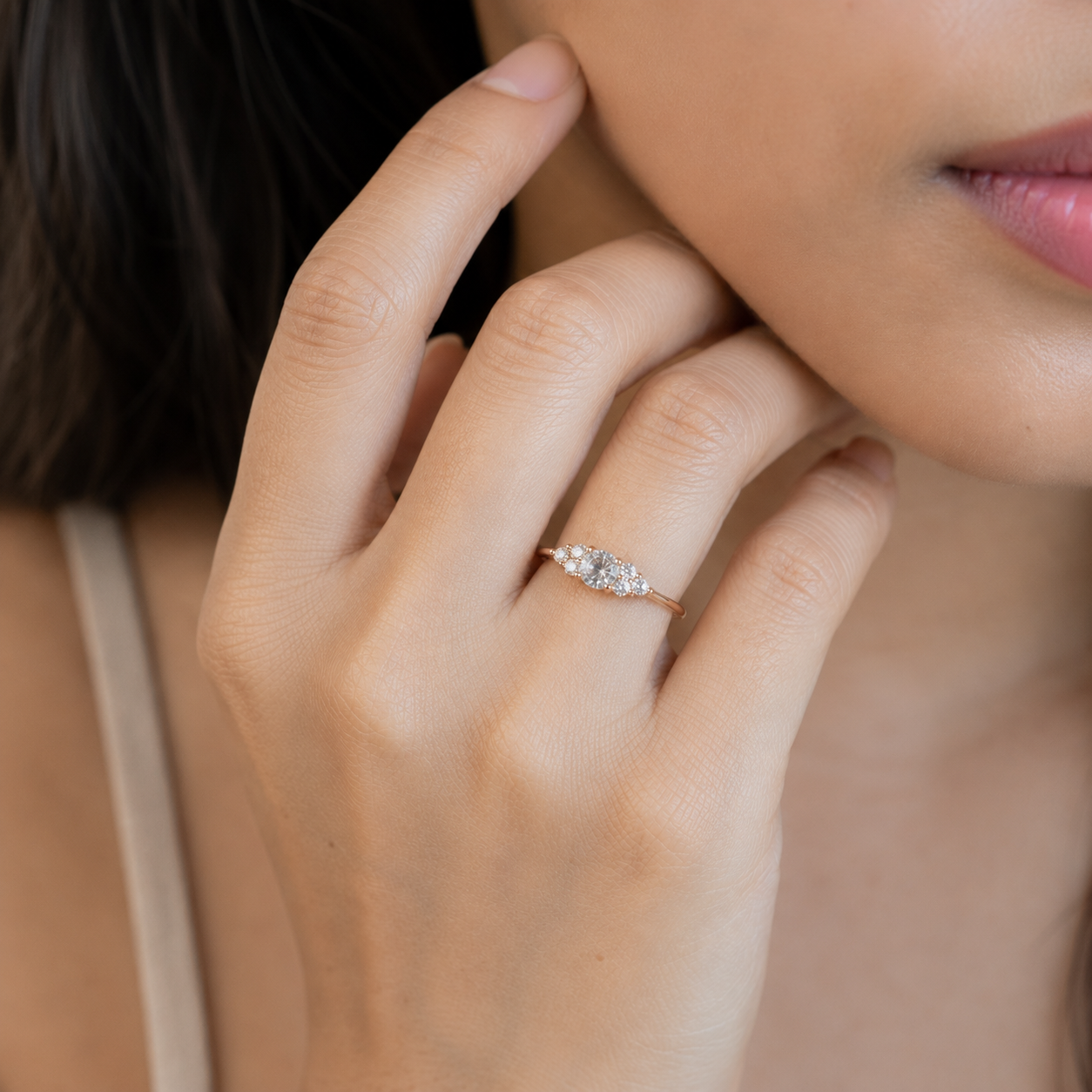 White CZ Cluster Ring