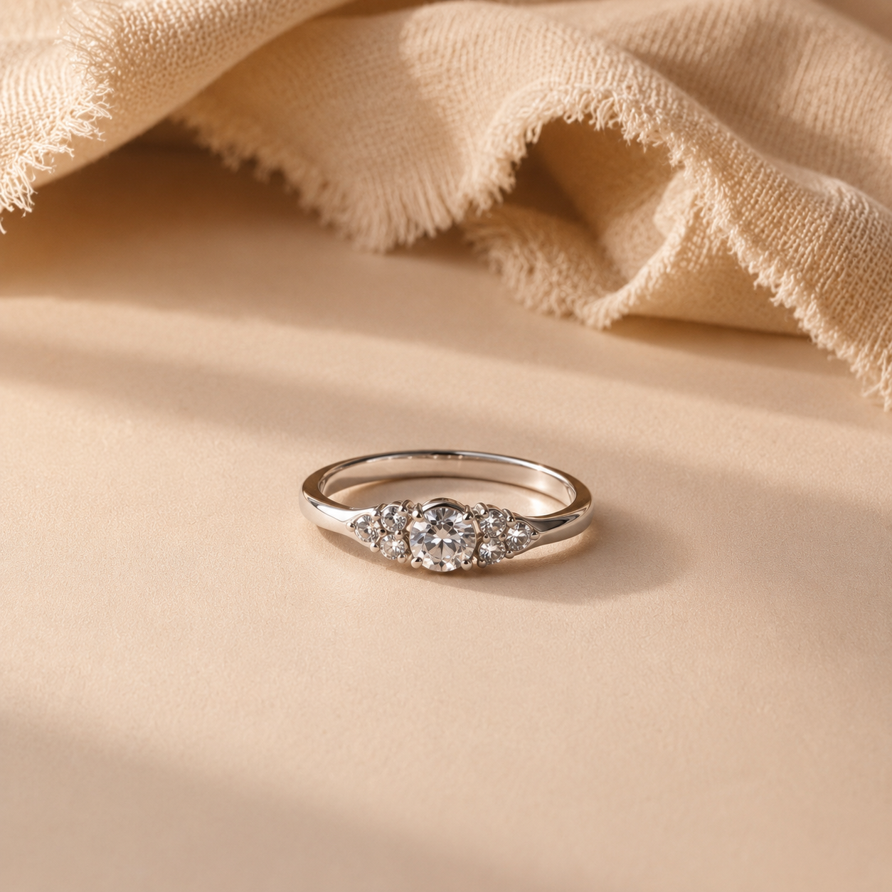 White CZ Cluster Ring