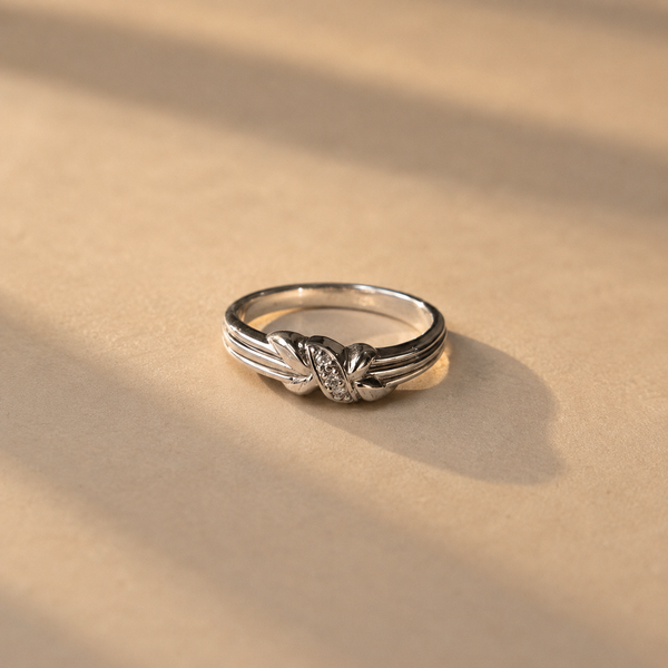 White CZ Infinity Knot Ring