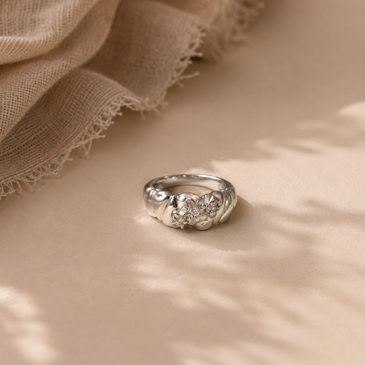 Floral Cluster Statement Ring
