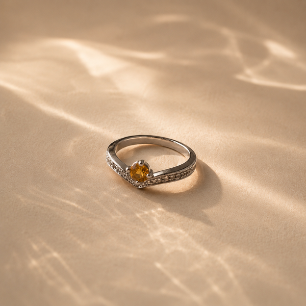 Citrine Chevron Promise Ring