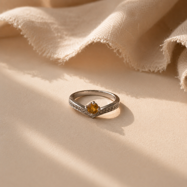 Citrine Chevron Promise Ring