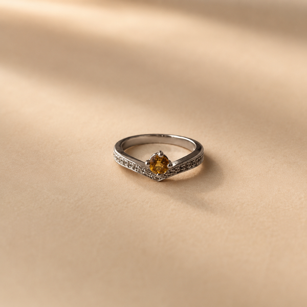 Citrine Chevron Promise Ring