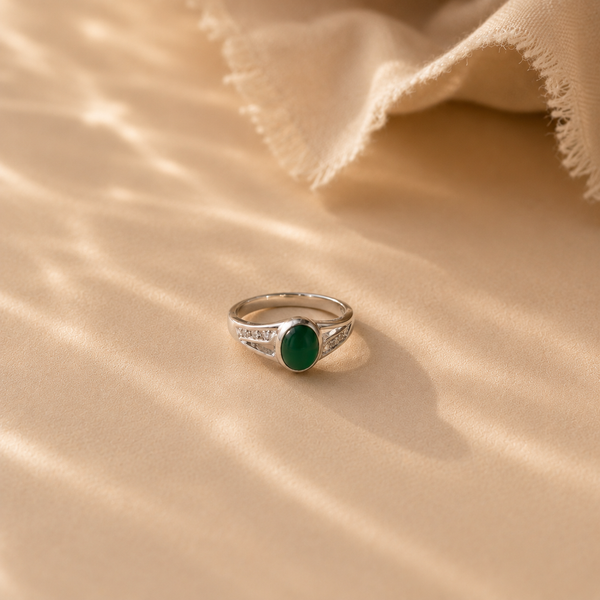 Verdant Grace Onyx Ring